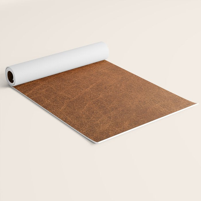 medium cognac conditioned leather ( faux  ) Yoga Mat Gallery Image 2