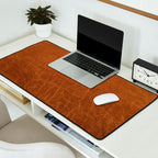 medium cognac conditioned leather ( faux  ) Desk Mat Gallery Image 2