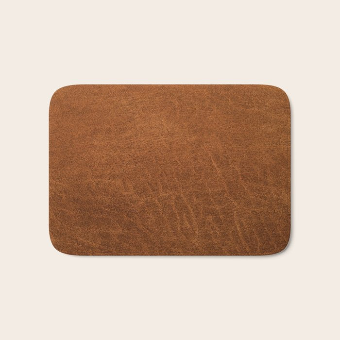 medium cognac conditioned leather ( faux  ) Bath Mat Gallery Image 1