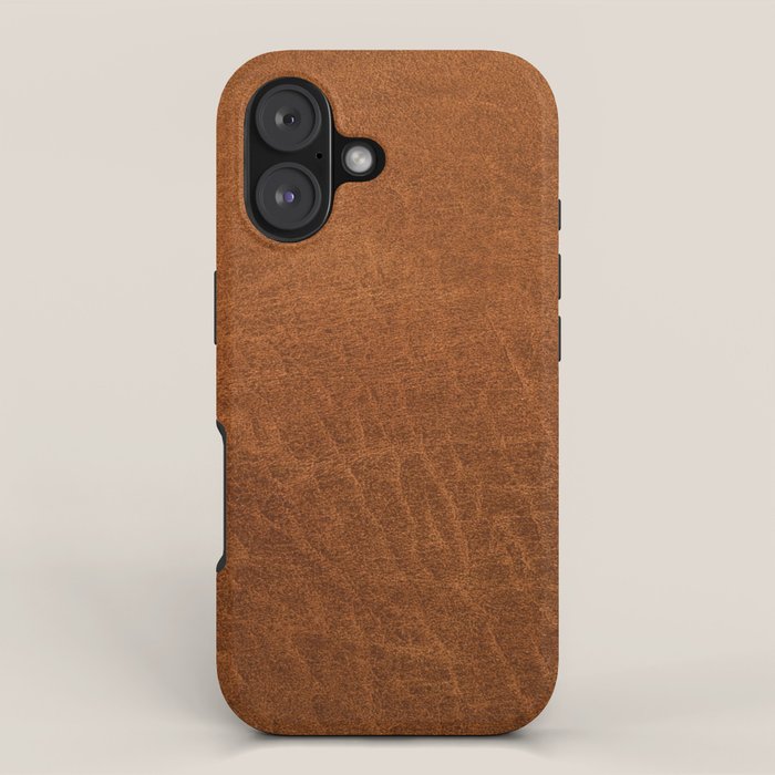 medium cognac conditioned leather ( faux  ) iPhone Case Gallery Image 1