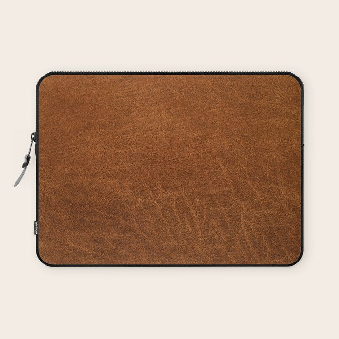 medium cognac conditioned leather ( faux  ) Laptop Sleeve Gallery Image 1