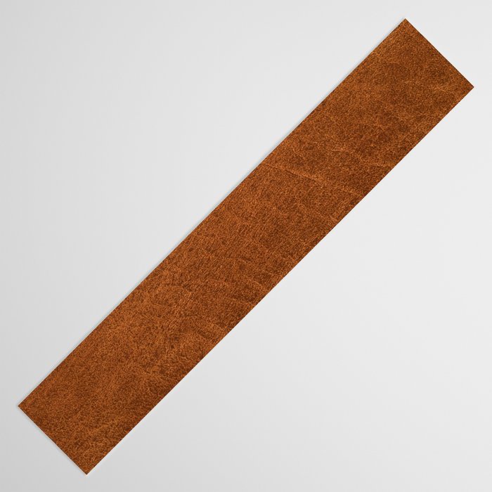 medium cognac conditioned leather ( faux  ) Table Runner Gallery Image 3