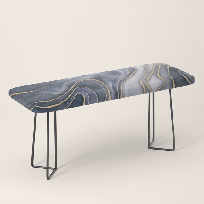 Elegant Marble Reverie Navy Gold Bench Gallery Image 1