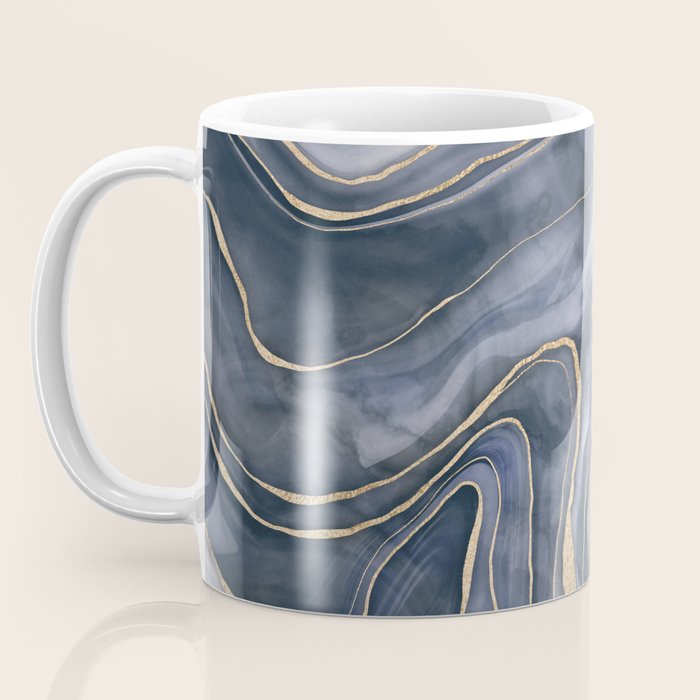 Elegant Marble Reverie Navy Gold Coffee Mug Gallery Image 3