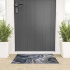 Elegant Marble Reverie Navy Gold Welcome Mat Gallery Image 3