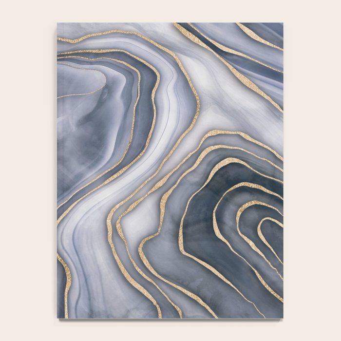 Elegant Marble Reverie Navy Gold Notebook Gallery Image 4