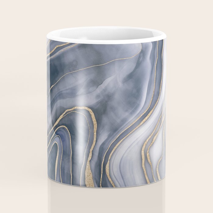 Elegant Marble Reverie Navy Gold Coffee Mug Gallery Image 4