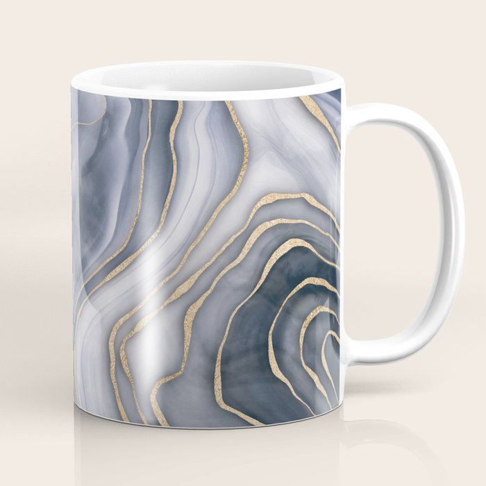 Elegant Marble Reverie Navy Gold Coffee Mug Gallery Image 1
