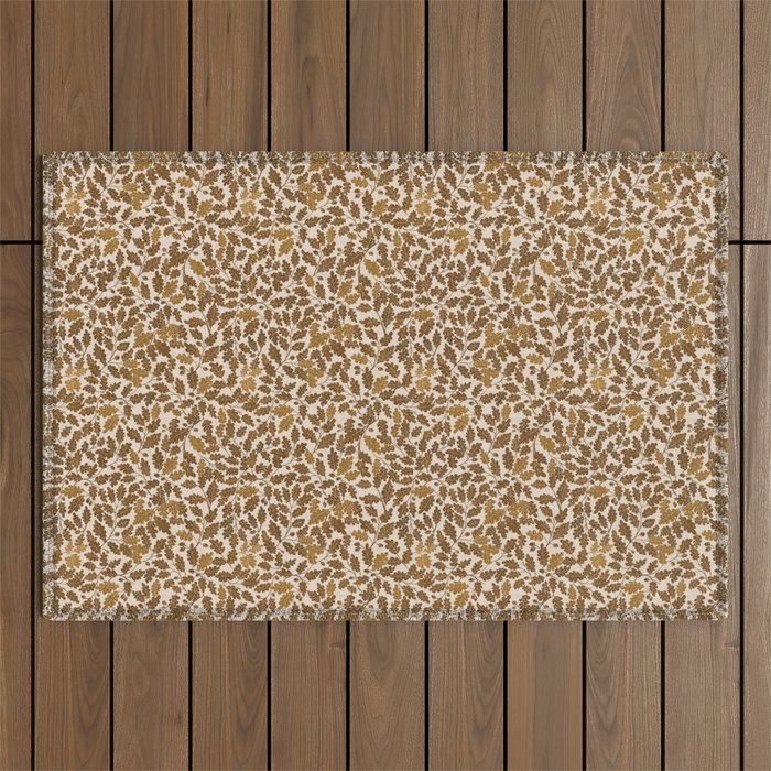 Golden Autumn Oak Pattern Outdoor Rug Gallery Image 1