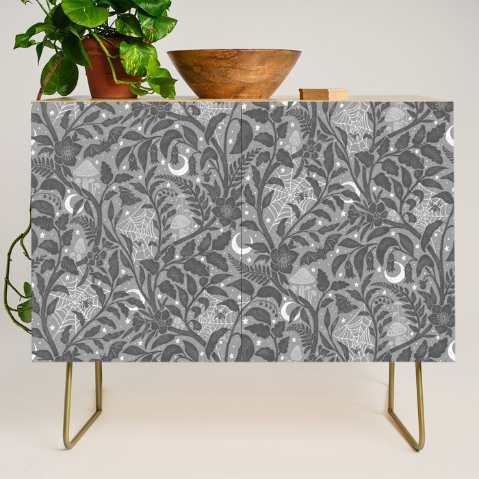 Mysterious Garden - Grayscale  Credenza Gallery Image 1