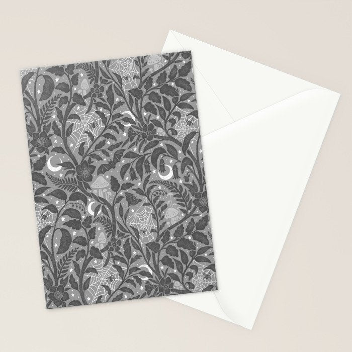 Mysterious Garden - Grayscale  Stationery Card Gallery Image 2