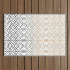 Gold And Grey Geo Outdoor Rug Gallery Image 1