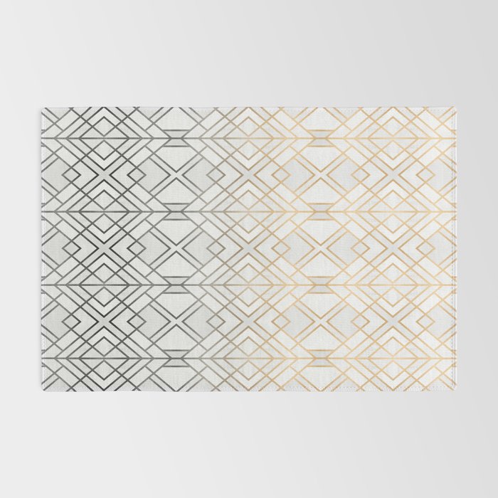 Gold And Grey Geo Rug Gallery Image 2