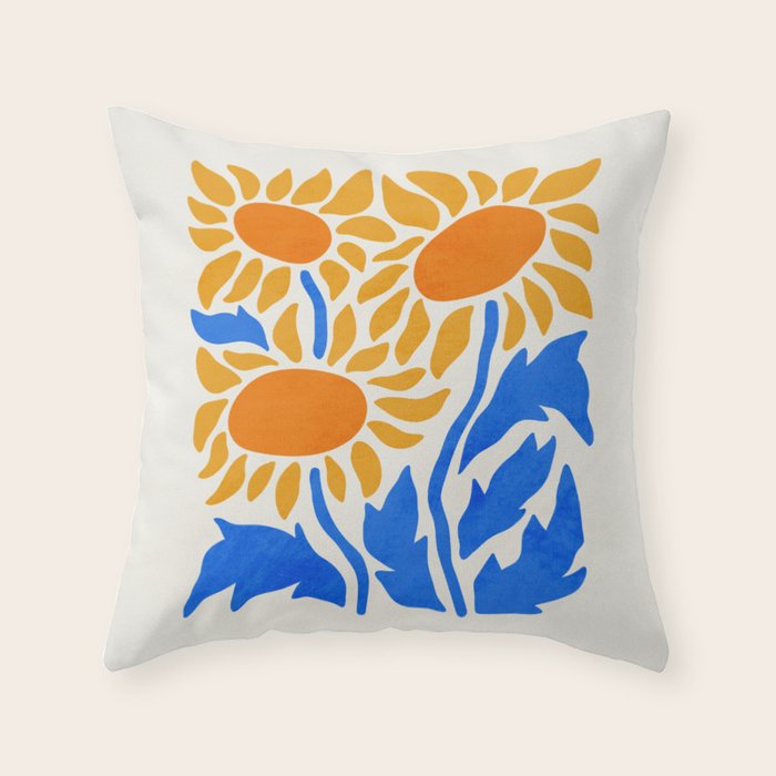 FOLIAGE 002: Sunflower | Flower Market Throw Pillow Gallery Image 6