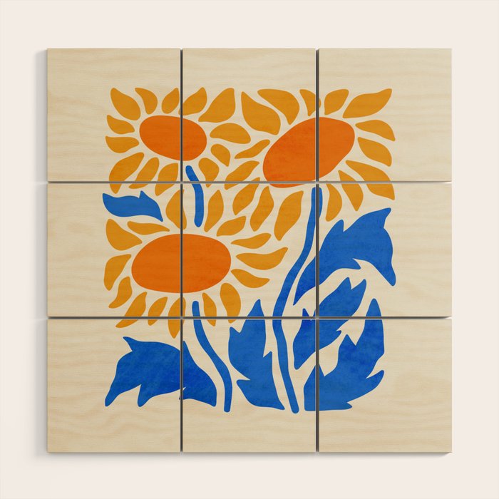 FOLIAGE 002: Sunflower | Flower Market Wood Wall Art Gallery Image 1