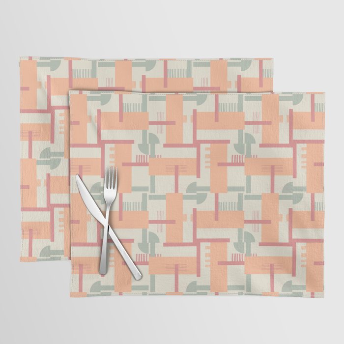 Playful geometric stripes C Placemat Gallery Image 1