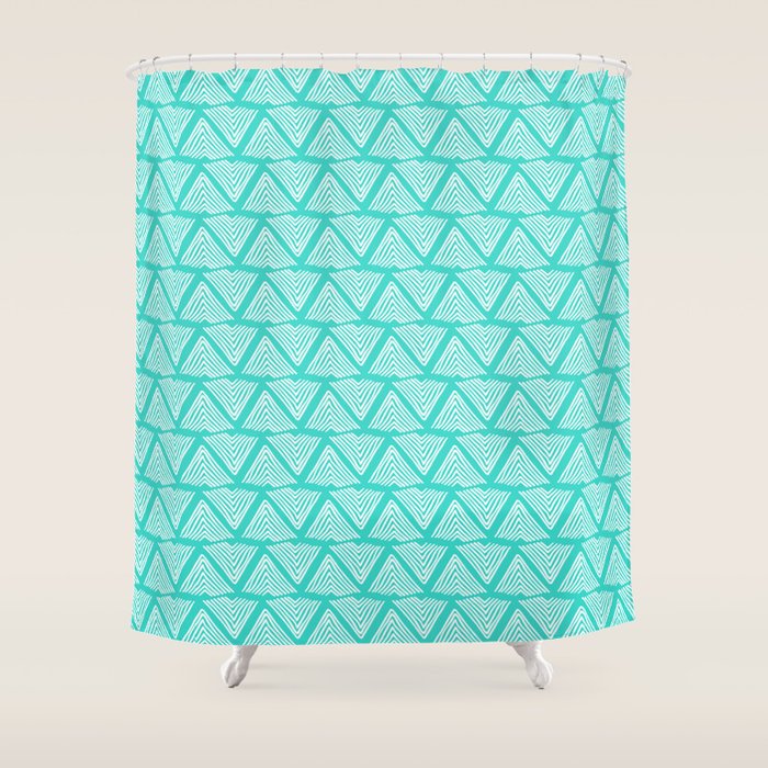Lagos: Aqua Tiles Shower Curtain Gallery Image 1