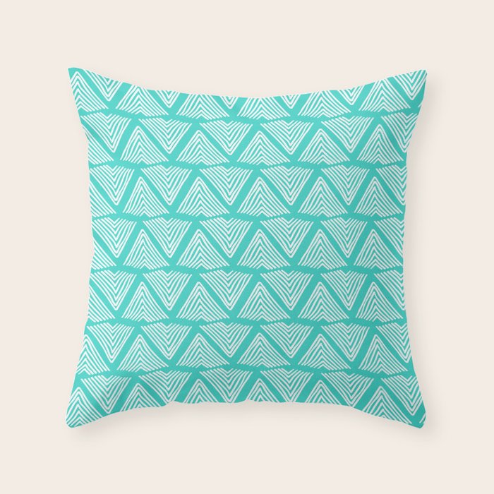 Lagos: Aqua Tiles Throw Pillow Gallery Image 1