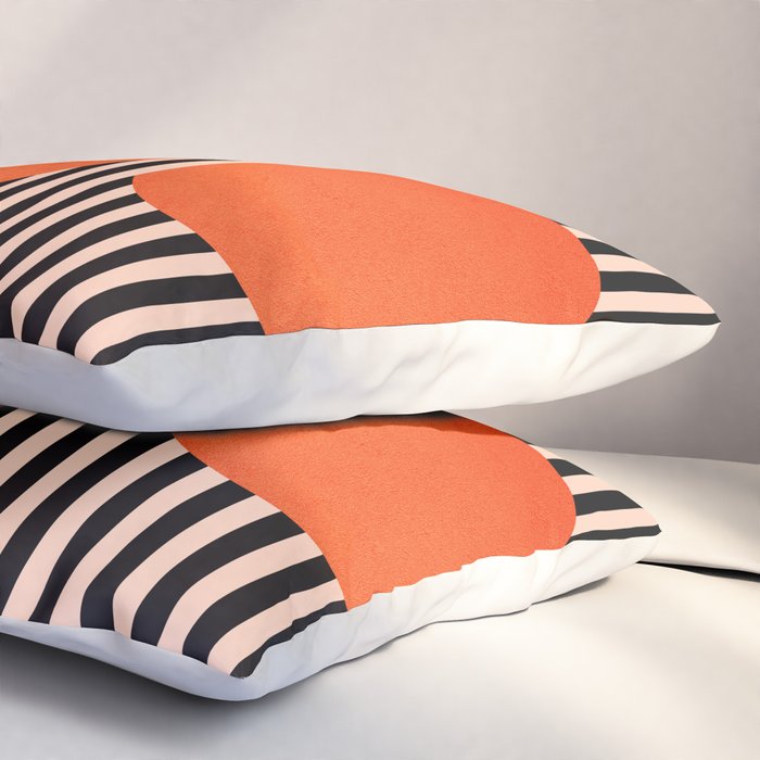 Abstraction_SUNSET_LINE_ART_Minimalism_001 Pillow Sham Gallery Image 3
