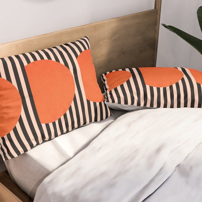 Abstraction_SUNSET_LINE_ART_Minimalism_001 Pillow Sham Gallery Image 2