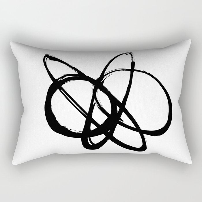 Astral Orbit White Background Rectangular Pillow Gallery Image 1