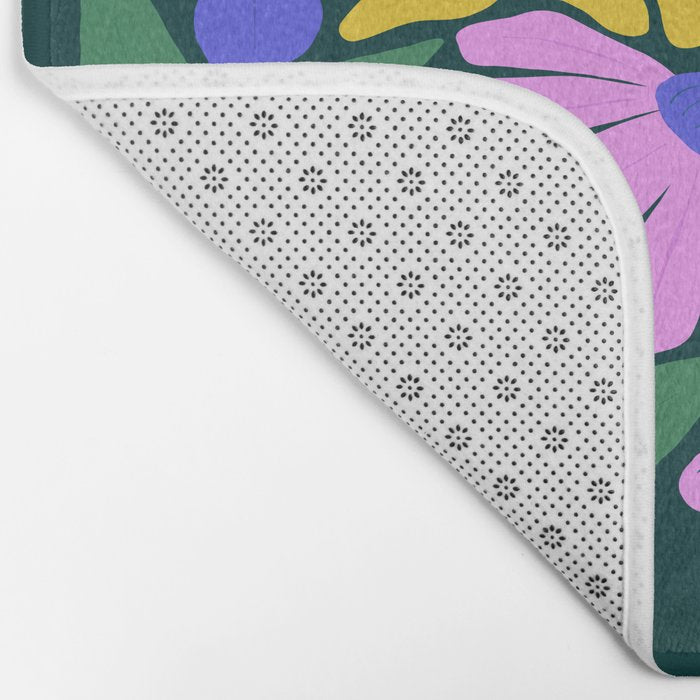 Midnight Summer: Matisse Foliage | Flower Market 001 Bath Mat Gallery Image 2