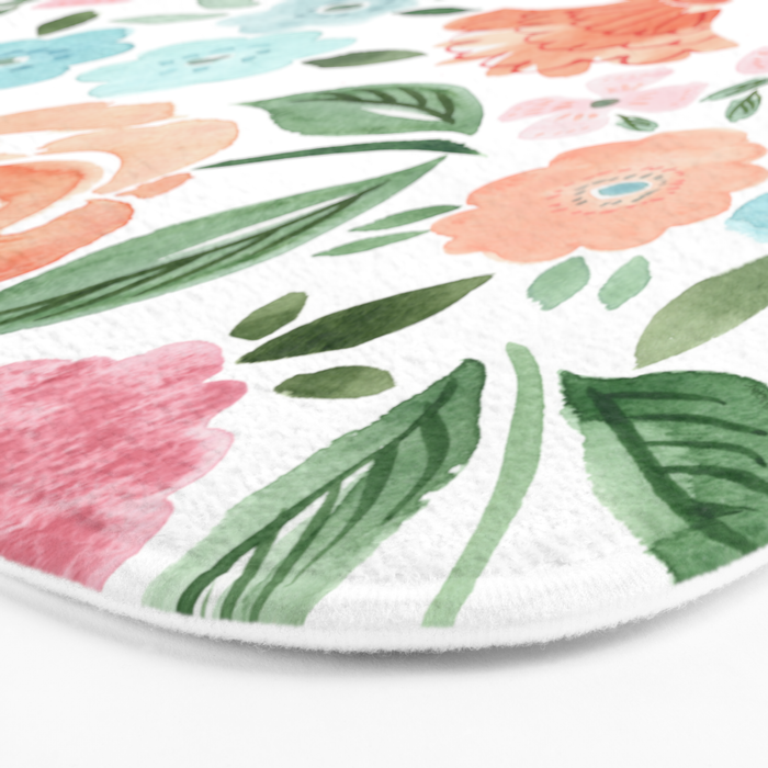 Just Peachy Floral Blooms Bath Mat Gallery Image 3