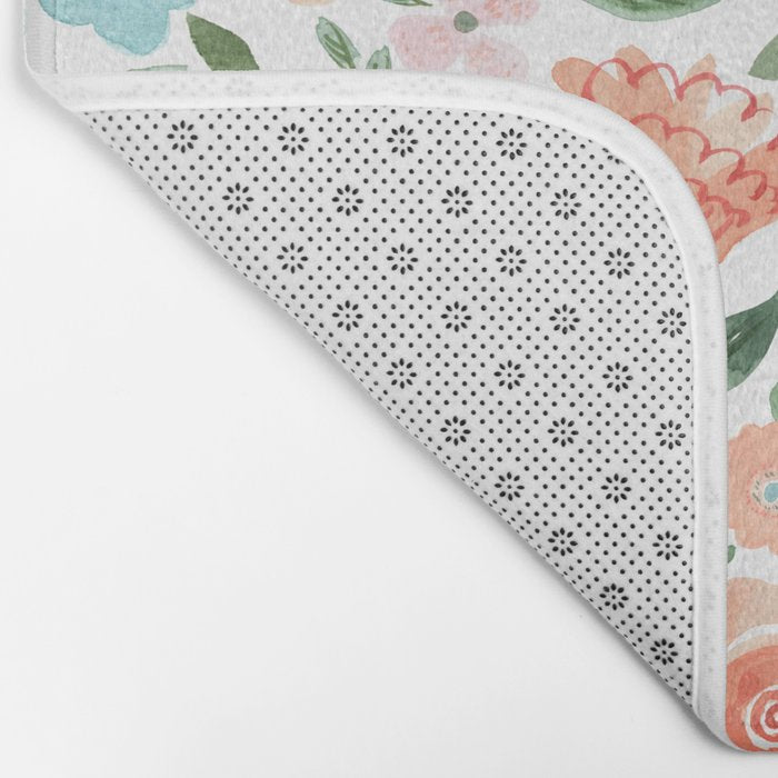Just Peachy Floral Blooms Bath Mat Gallery Image 2