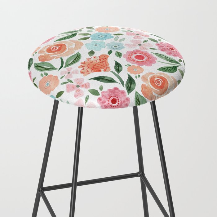 Just Peachy Floral Blooms Stool Gallery Image 2
