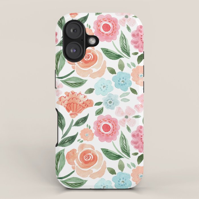 Just Peachy Floral Blooms iPhone Case Gallery Image 1