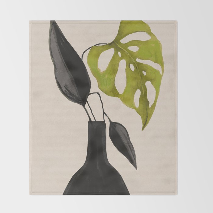 minimal plant 34 Throw Blanket Gallery Image 2