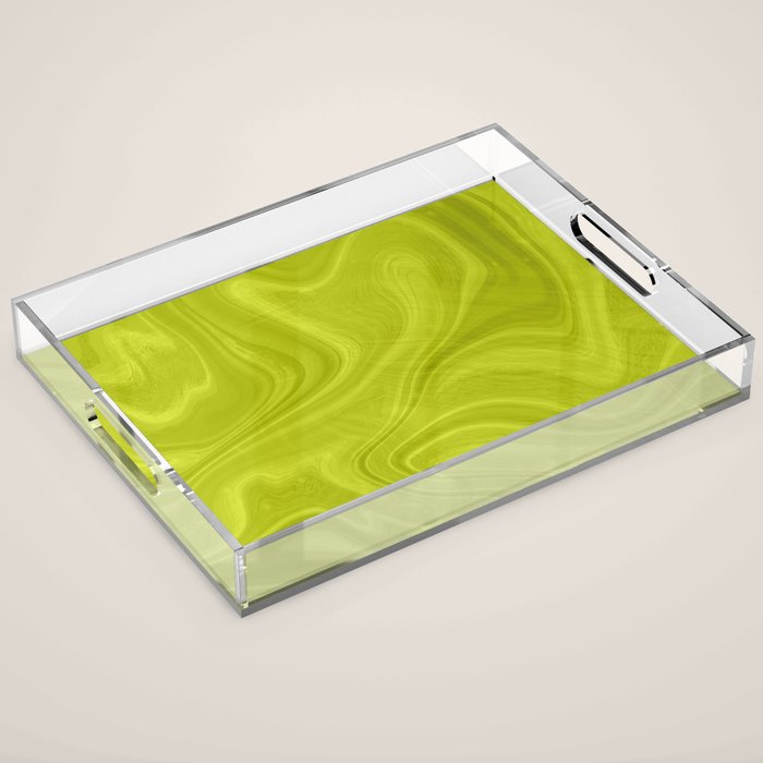 Chartreuse Swirl Marble Acrylic Tray Gallery Image 1