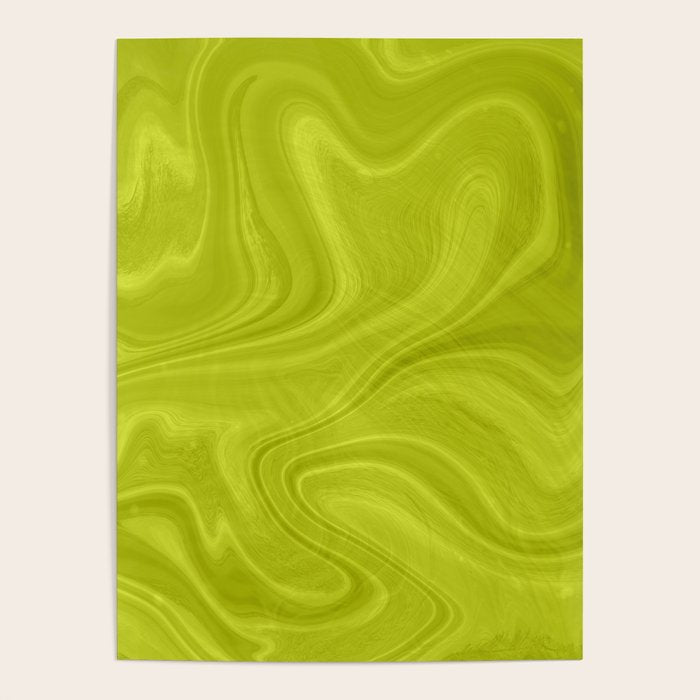 Chartreuse Swirl Marble Poster Gallery Image 1
