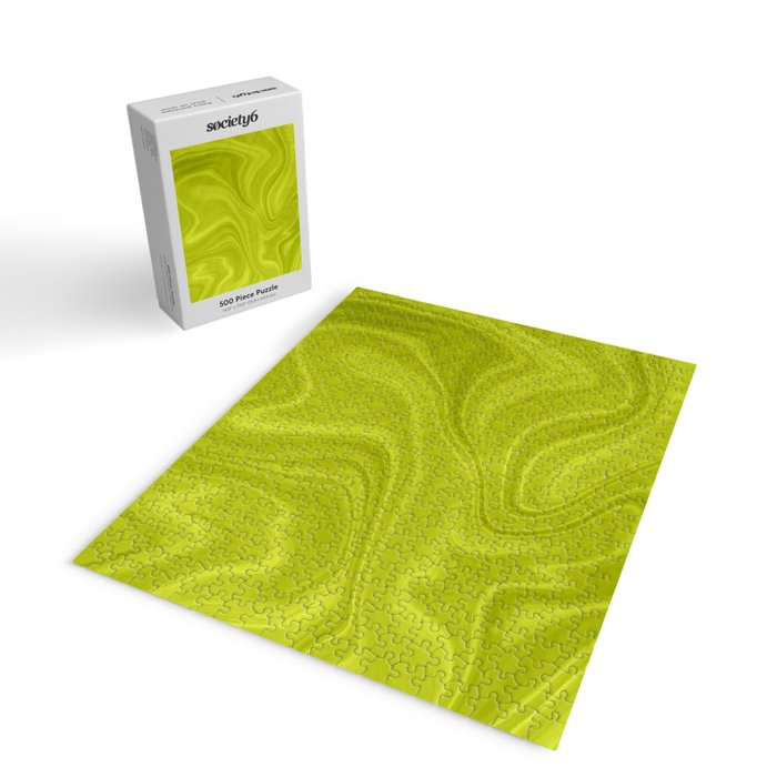 Chartreuse Swirl Marble Jigsaw Puzzle Gallery Image 2