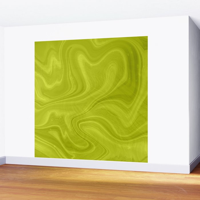 Chartreuse Swirl Marble Wall Mural Gallery Image 2