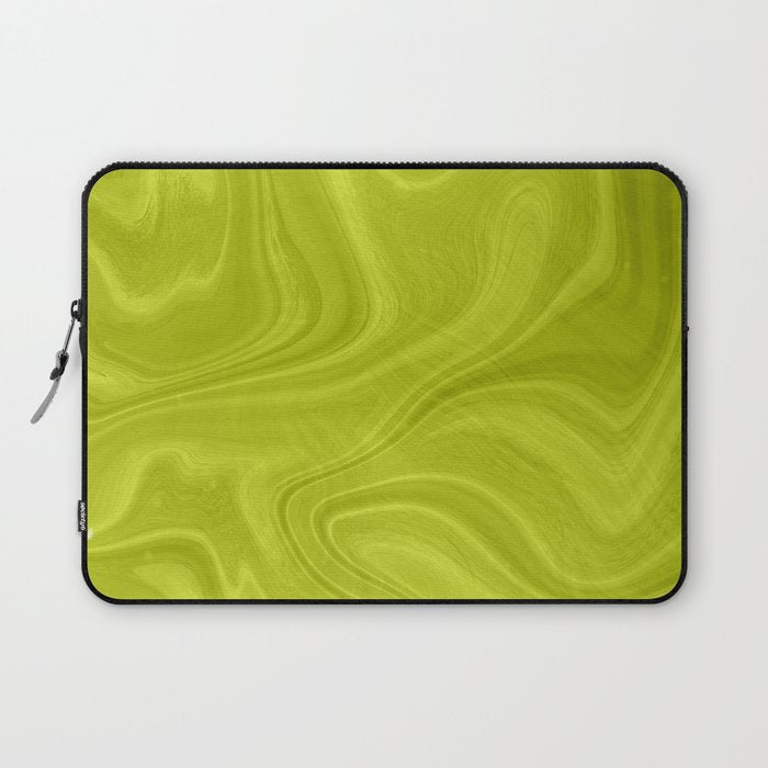 Chartreuse Swirl Marble Laptop Sleeve Gallery Image 1