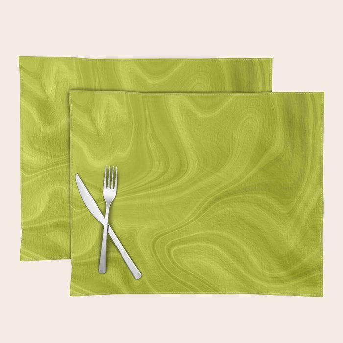 Chartreuse Swirl Marble Placemat Gallery Image 1