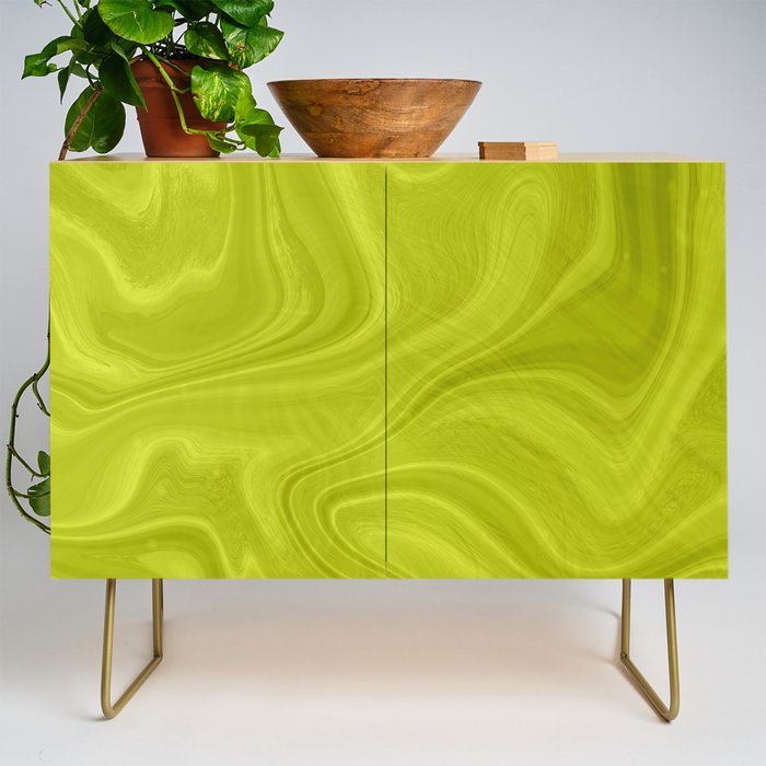 Chartreuse Swirl Marble Credenza Gallery Image 1
