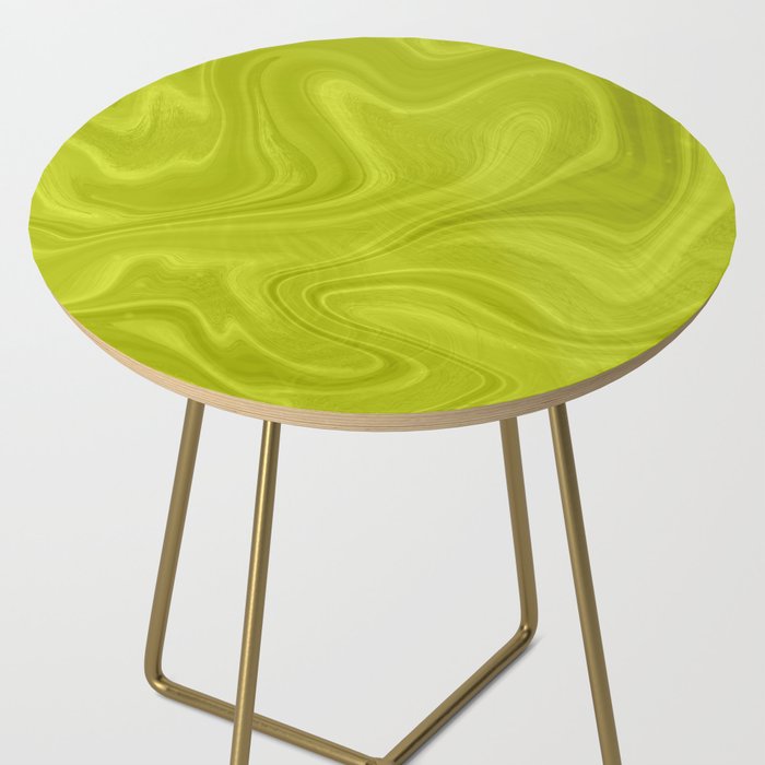Chartreuse Swirl Marble Side Table Gallery Image 2