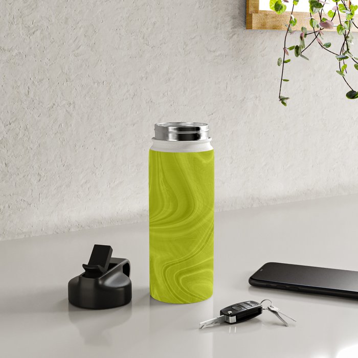 Chartreuse Swirl Marble Water Bottle Gallery Image 4