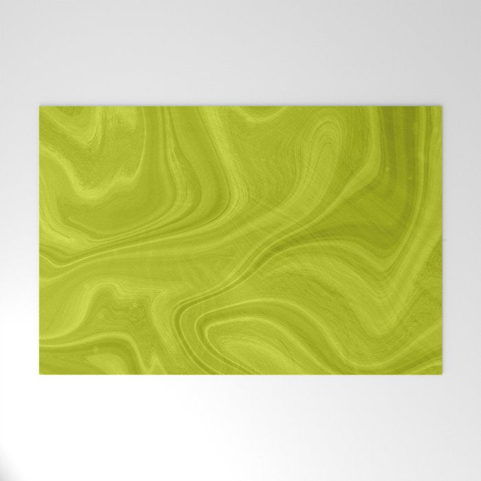 Chartreuse Swirl Marble Welcome Mat Gallery Image 1