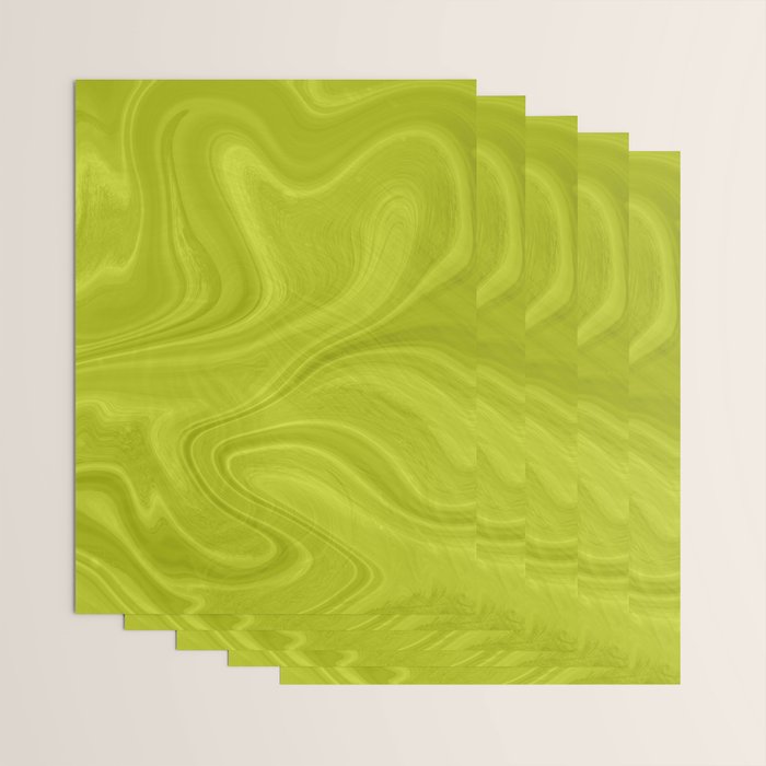 Chartreuse Swirl Marble Wrapping Paper Gallery Image 3