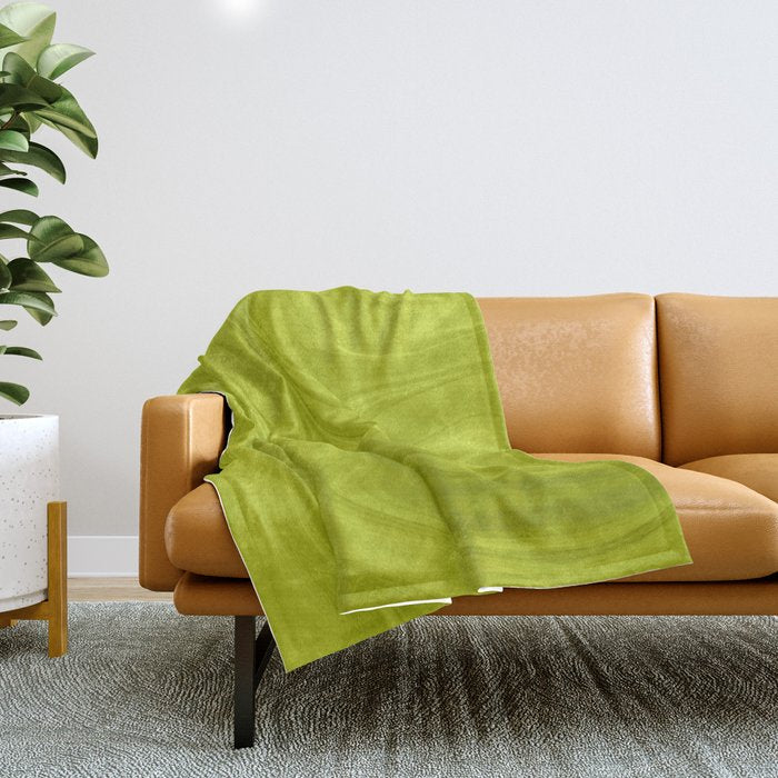 Chartreuse Swirl Marble Throw Blanket Gallery Image 1