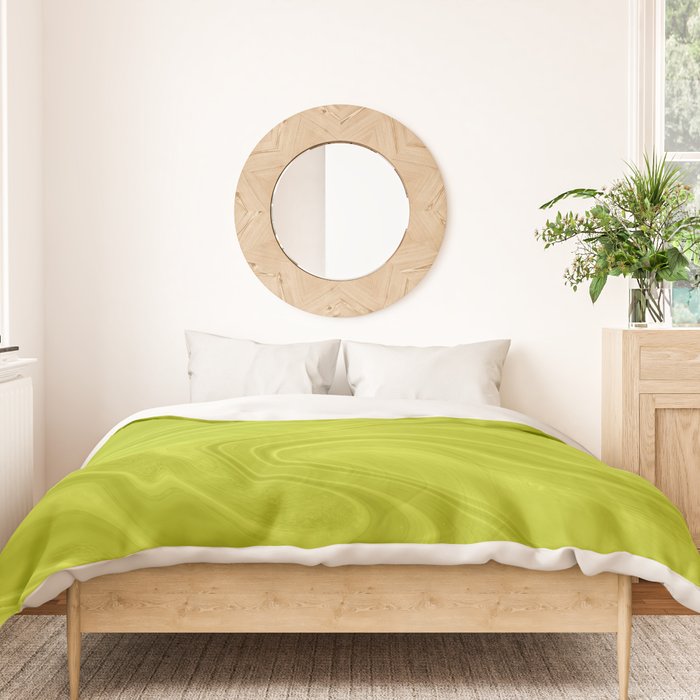 Chartreuse Swirl Marble Duvet Cover Gallery Image 3