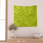 Chartreuse Swirl Marble Wall Tapestry Gallery Image 2