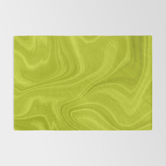 Chartreuse Swirl Marble Rug Gallery Image 2