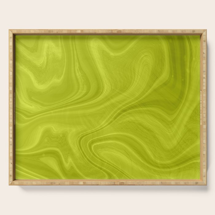 Chartreuse Swirl Marble Serving Tray Gallery Image 1