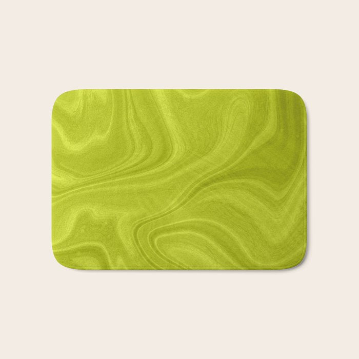 Chartreuse Swirl Marble Bath Mat Gallery Image 1
