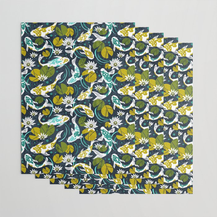 Koi Pond - Green Wrapping Paper Gallery Image 3