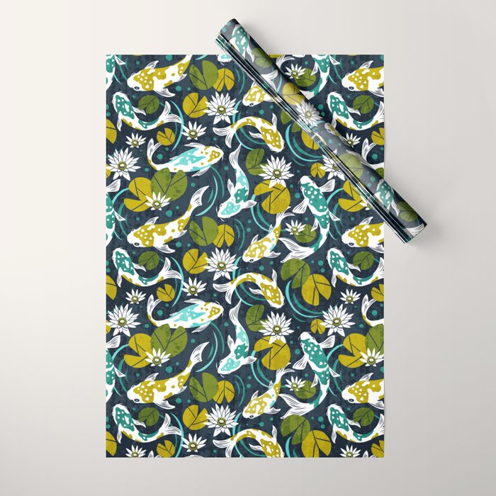 Koi Pond - Green Wrapping Paper Gallery Image 1